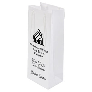 Custom Real Estate Company Logo Realtor Wine Gift Bag