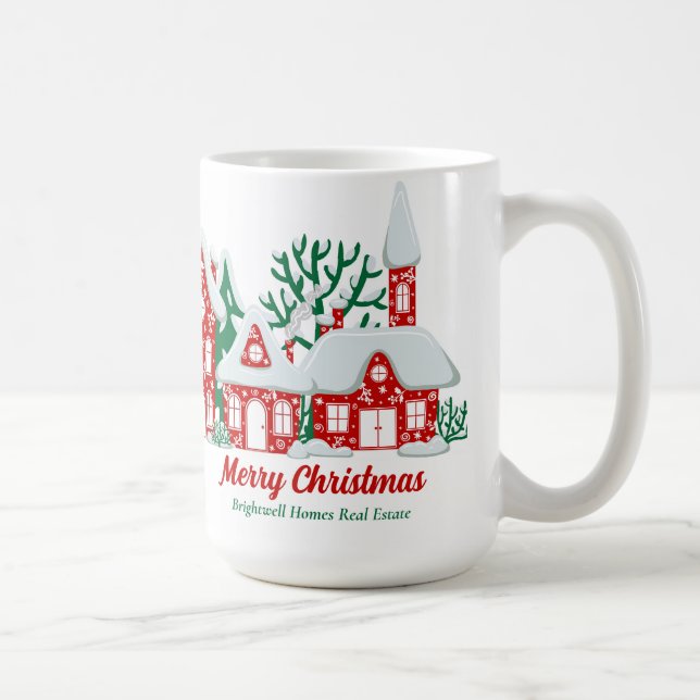 Custom Real Estate Company Merry Christmas Coffee Mug (Right)