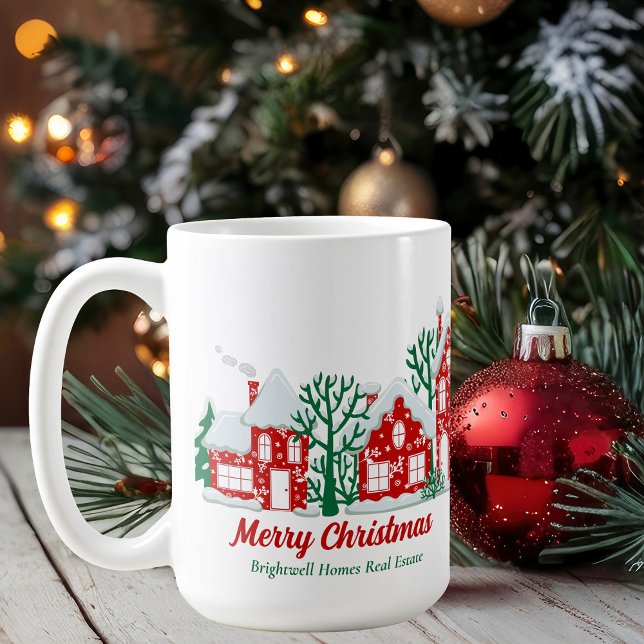 Custom Real Estate Company Merry Christmas Coffee Mug (Creator Uploaded)