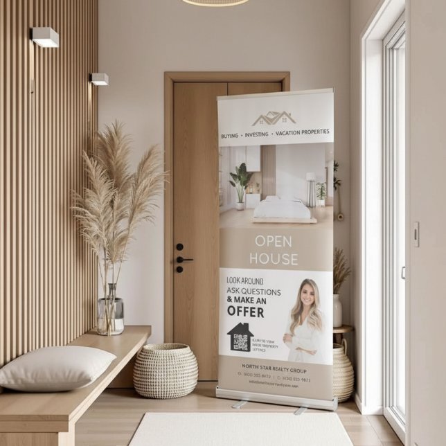 Custom Real Estate Open House Marketing Retractable Banner (Custom Real Estate Open House Marketing Retractable Banner)