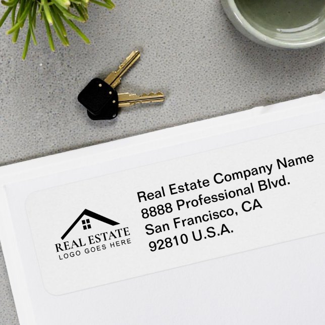 Custom Real Estate Return Address Personalised  (Customizable logo and return address envelope and package labels.)