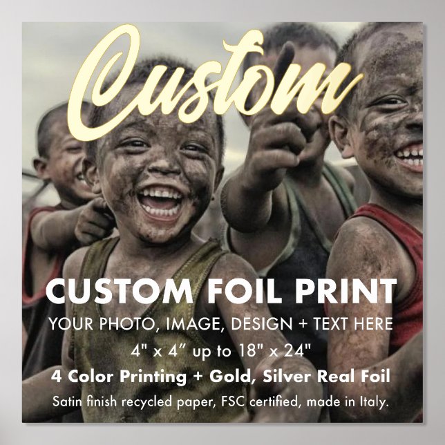 Custom Real Foil (Gold or Silver) Print 12" x 12" (Front)