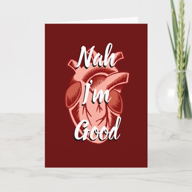 Custom Realistic Anti-Valentines Heart Meme Holiday Card (Front)