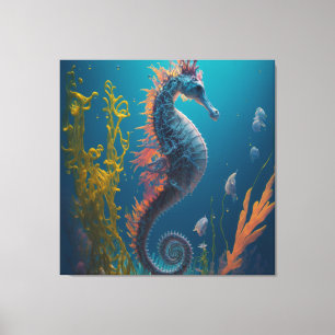 Custom Realistic Fantasy Ocean Animals Seahorse Canvas Print