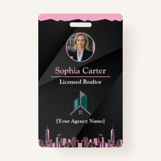 Custom Realtor Employee ID Card Badge With Photo  ID Badge