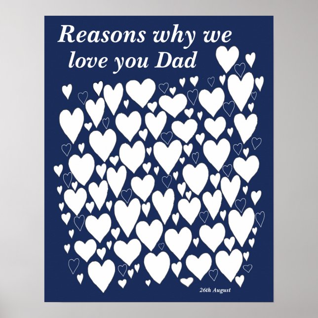 Custom Reasons Why We Love You Dad Poster (Front)