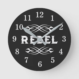 Custom rebel wall clock with tattoo striping