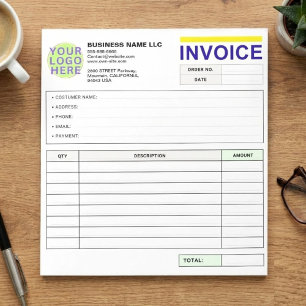 Custom Receipt Books   Logo, Sales Order Form Notepad
