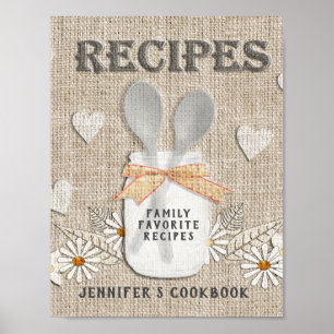 Custom Recipe Binder Front  Poster
