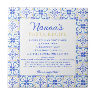 Custom Recipe Blue White Kitchen Tile