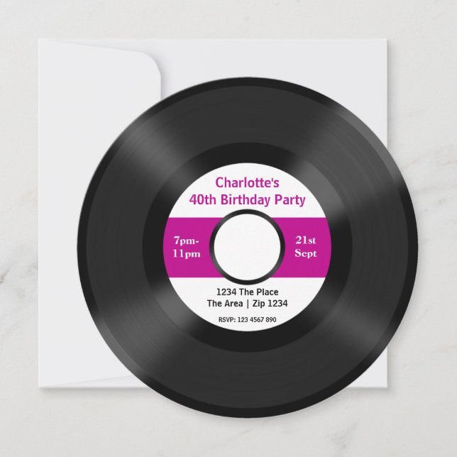 Custom Record Album Invitation (Front)