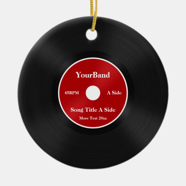 Custom Record Personalise Ceramic Tree Decoration (Front)