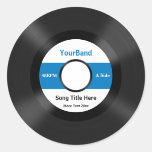 Custom Record Personalise Classic Round Sticker