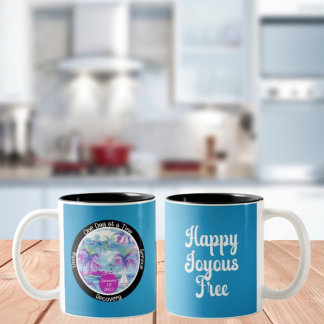 Custom Recovery Milestone Gift - Palm Trees Two-Tone Coffee Mug