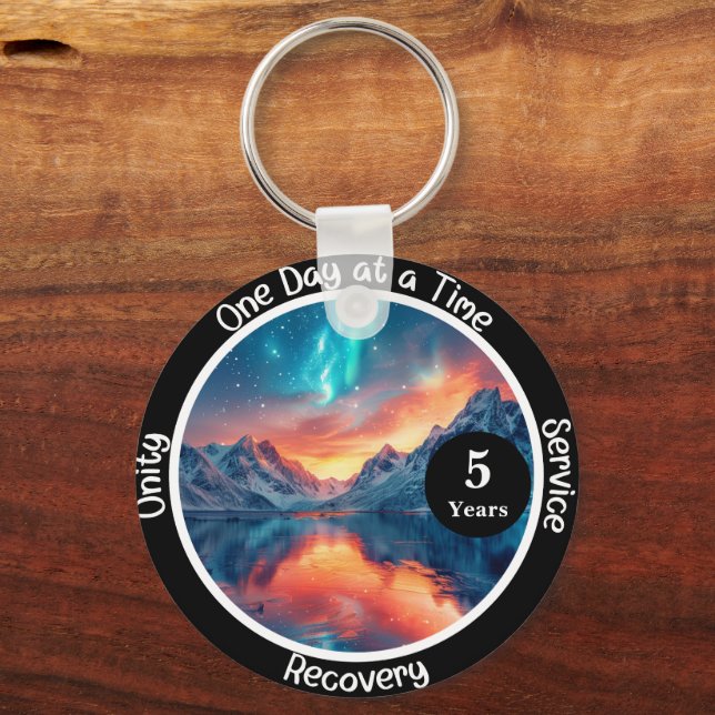 Custom Recovery Milestone Gift - Serenity  Key Ring (Front)