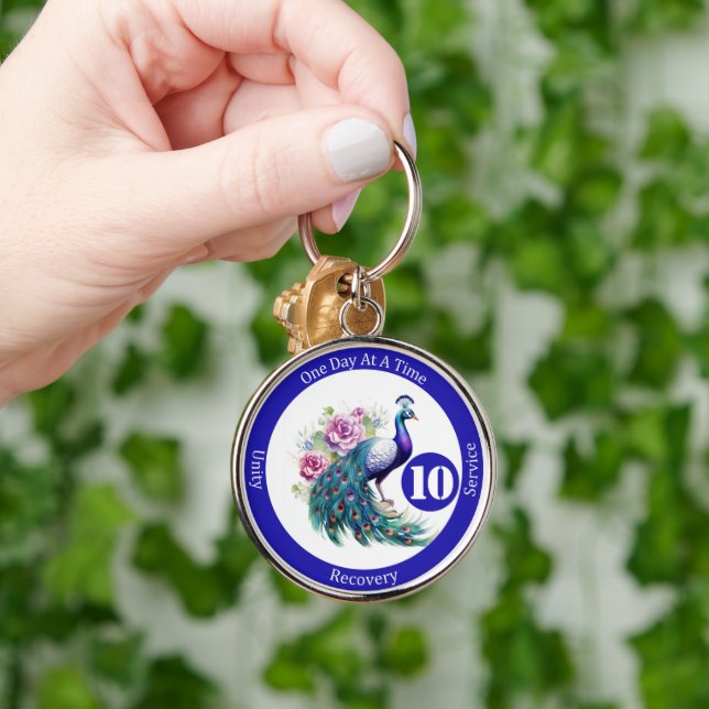 Custom Recovery Milestone Gift | Sobriety Token Key Ring (Hand)