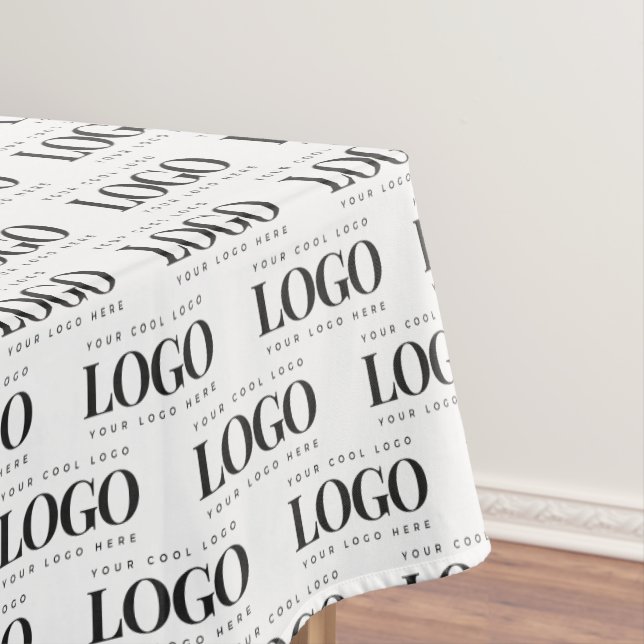 Custom Rectangle Business Company Logo Pattern Tablecloth (In Situ)