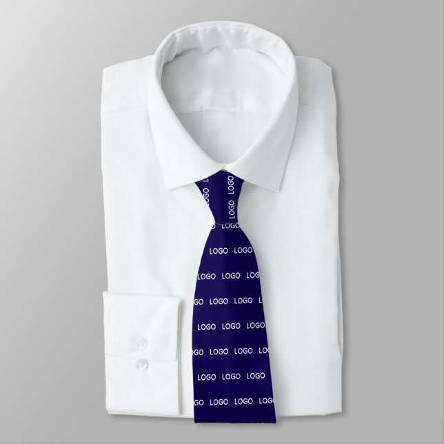 Custom Rectangle Logo Pattern Corporate Business  Tie (Tied)