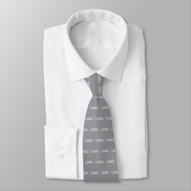 Custom Rectangle Logo Pattern Corporate Business  Tie (Tied)