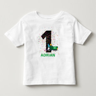 Custom Recycling Garbage Truck Birthday Party Toddler T-Shirt