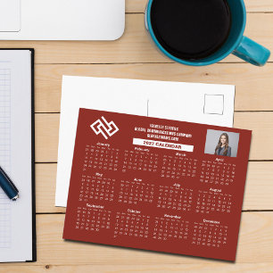 Custom Red 2027 Company Calendar Business Postcard