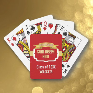 Custom RED 50th Class Reunion Playing Cards