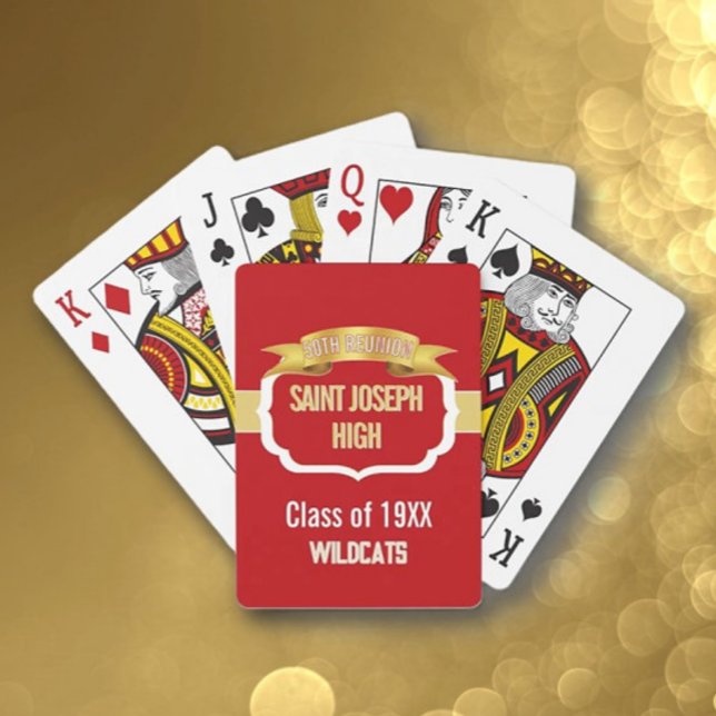 Custom RED 50th Class Reunion  Playing Cards (Creator Uploaded)