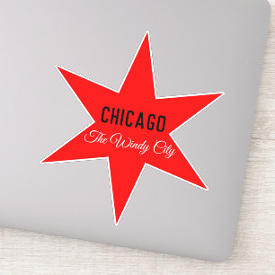 Custom Red 6-pointed Chicago Flag Star Template