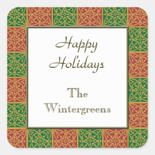 Custom Red and Green Holiday Baking Stickers