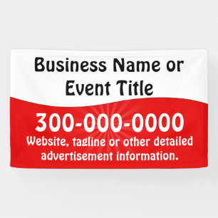 Custom Red and White Business Advertising Banner
