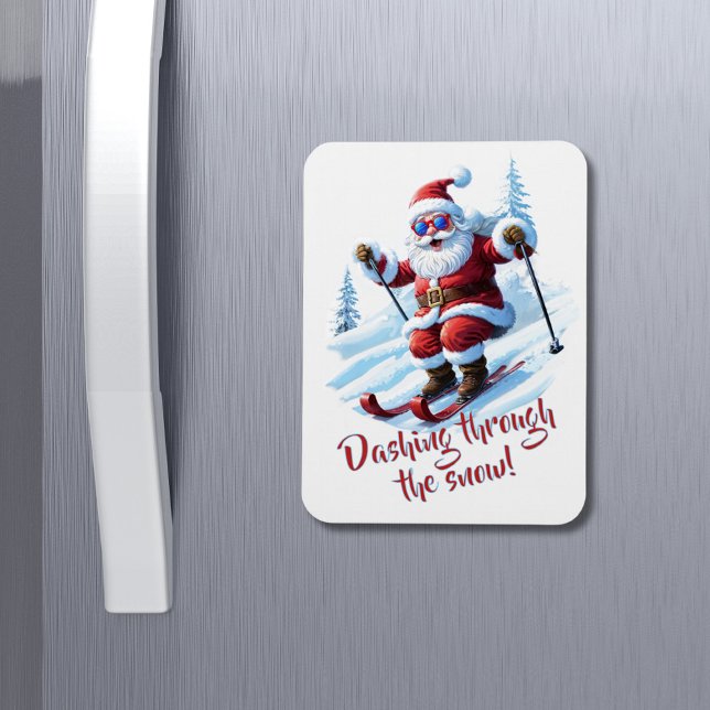 Custom Red And White Funny Santa Cute Christmas Magnet (Creator Uploaded)
