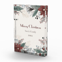 Custom Red And White Watercolour floral Christmas