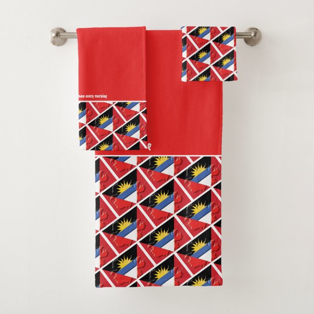 Custom Red ANTIGUA Bath Towel Set (Insitu)