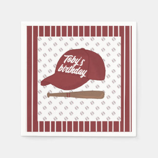 Custom red baseball napkins 