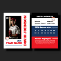 Custom Red Baseball Trading Card Player Profile