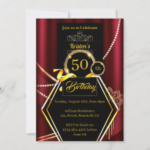 Custom Red Birthday Invitation