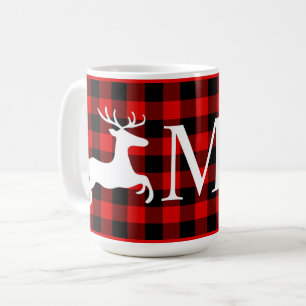 Custom Red Black Buffalo Lumberjack Check Plaid Coffee Mug