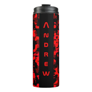 Custom Red Black Camouflage Thermal Tumbler