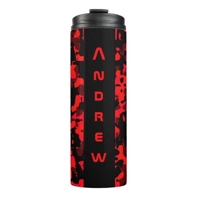Custom Red Black Camouflage Thermal Tumbler (Front)