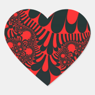 Custom Red Black Mod Heart Stickers