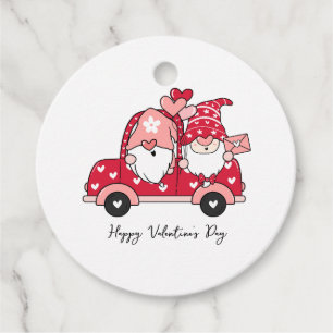 Custom Red Black Modern Happy Valentine's Day Favour Tags