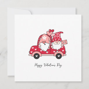 Custom Red Black Modern Happy Valentine's Day Invitation