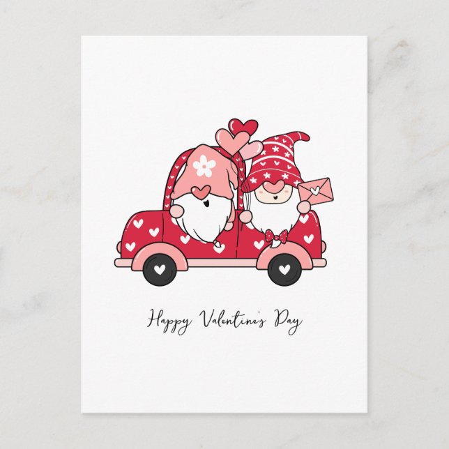 Custom Red Black Modern Happy Valentine's Day Postcard (Front)
