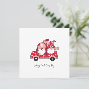Custom Red Black Modern Happy Valentine's Day Thank You Card