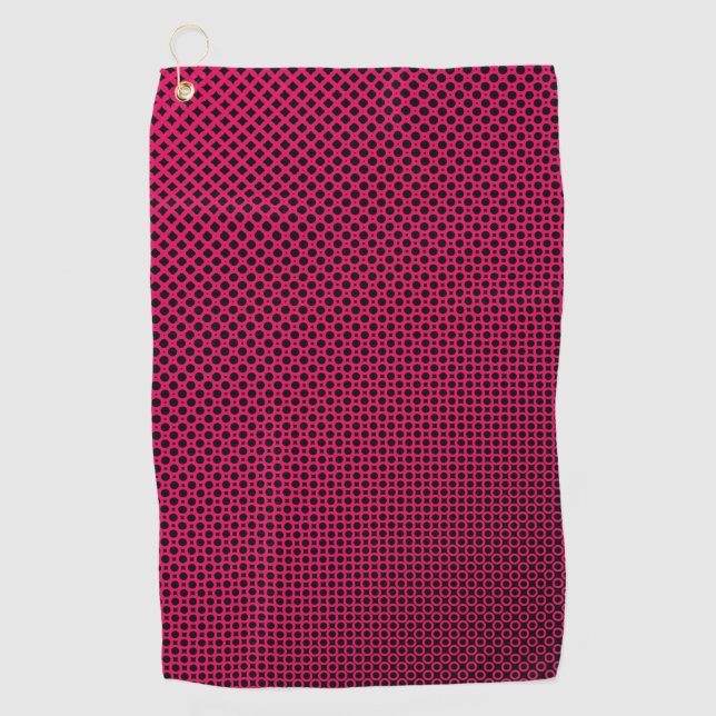 Custom Red Black Personalised Golfer Golf Towel (Front)