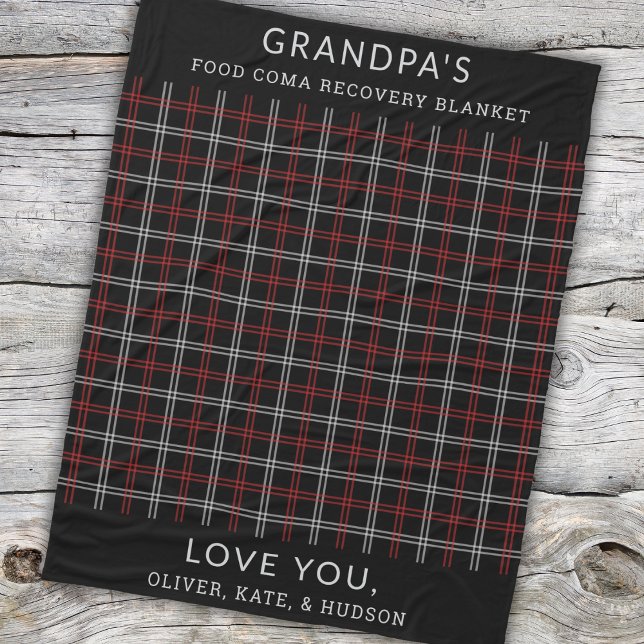 Custom Red Black Plaid Funny Grandpa from Kids Fleece Blanket (Creator Uploaded)