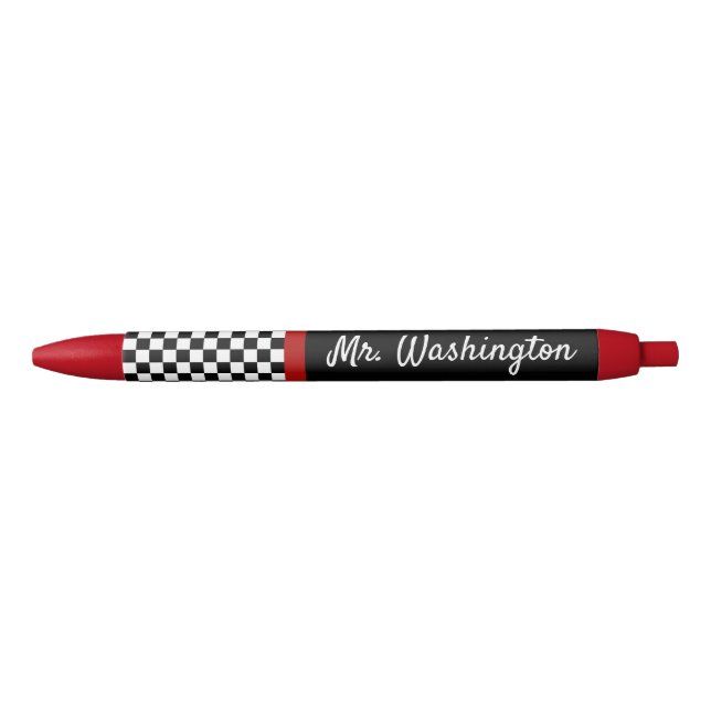 Custom Red Black Teacher's Writing Pen Gift (Front)