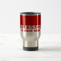 Custom Red BLESSED In Jesus' Name Christian