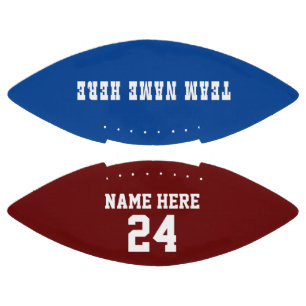 CUSTOM RED BLUE NUMBER NAME TYPOGRAPHY AMERICAN FOOTBALL