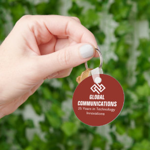 Custom Red Business Marketing Abstract Logo Key Ring